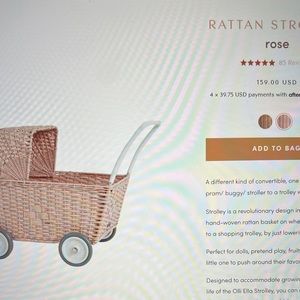 Olli Ella white rattan strolley